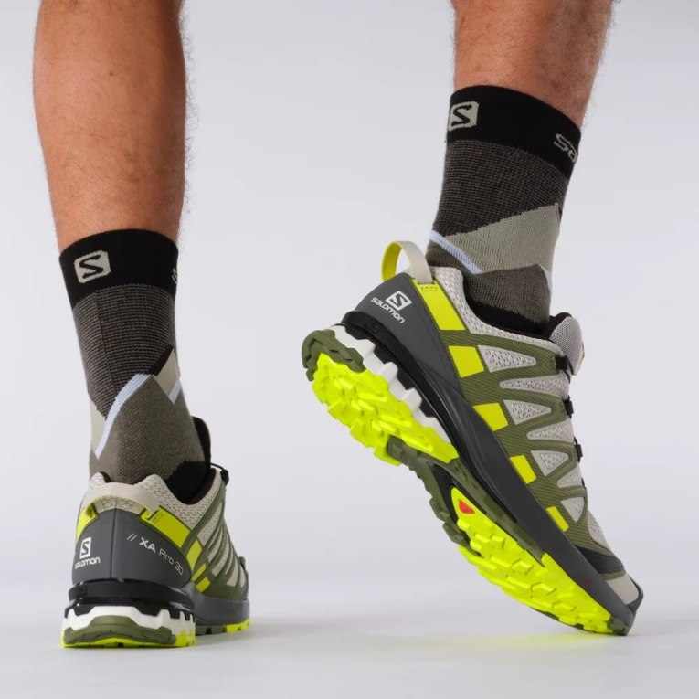 Tenis Para Trail Running Salomon Xa Pro 3d V8 Hombre Blancos Verde Oliva | MX EWRU918